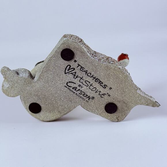 Carson ArtStone Teacher Figurine With Book And Apple Inspirational Decor - Picture 5 of 9